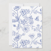 Invitation Élégante Chinoiserie Floral Blue Baby shower (Dos)