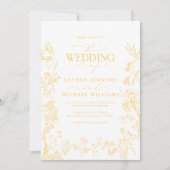 Invitation Elégante Chinoiserie Gold Victorian Floral Mariage (Devant)