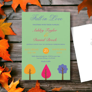 Invitation Élégante chute colorée en amour Sage Mariage rusti