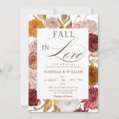 Invitation Élégante chute en amour Couples Floraux Wedding sh (Devant)