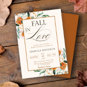 Invitation Élégante chute en amour Fête des mariées Florale a