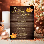 Invitation Élégante chute en amour Mariage en bois rustique