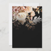 Invitation Élégante chute noire dans l'amour Fête des mariées (Dos)