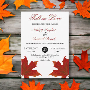 Invitation Élégante chute rustique en amour Mariage de automn