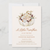 Invitation Élégante Citrouille Automne Baby shower (Devant)