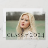 Invitation Élégante classe de diplômés de la photo Graduation (Devant)