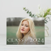 Invitation Élégante classe de diplômés de la photo Graduation (Debout devant)