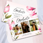 Invitation Élégante classe de graduation florale d'aquarelle 
