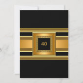 Invitation Élégante classe fête d'anniversaire Elégant or noi (Dos)