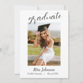 Invitation Élégante Classe Noir Blanc De 2024 Diplôme Photo (Devant)