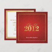 Invitation Élégante classe rouge et or des annonces 2012 (Devant / Derrière)