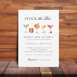 Invitation Élégante Classe Script Stock le Bar Couple Baby Sh