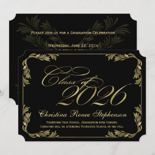 Invitation Élégante Classée Noire/Or 2021