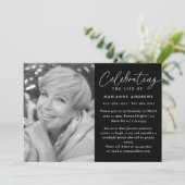 Invitation Élégante Classique Noir Blanc Célébration de la vi (Debout devant)
