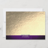 Invitation Elégante Classique violet/or fête d'anniversaire (Dos)