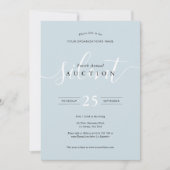Invitation Elégante collecte de fonds Bleu & Blanc Enchère si (Devant)