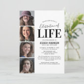 Invitation Élégante commémoration de la fête de la vie (Debout devant)