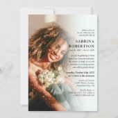 Invitation Élégante commémoration de la fête de la vie (Devant)