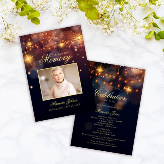 Invitation Élégante commémoration de la fête de la vie