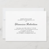 Invitation Élégante commémoration funéraire de la vie (Dos)