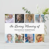 Invitation Élégante commémoration funéraire de la vie (Debout devant)