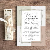 Invitation Élégante Communion Catholique Primera Première Com