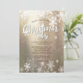 Invitation Élégante compagnie de Noël des Snowflakes (Debout devant)