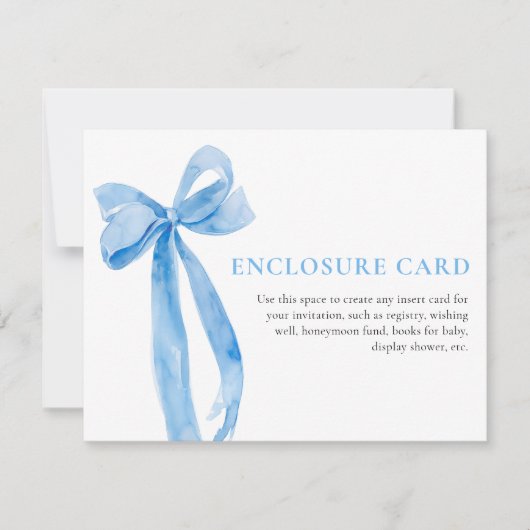 Invitation Elégante Coquette Bow Bow bleu Dusty (Devant)