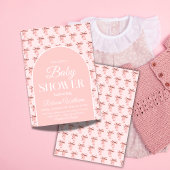 Invitation Elégante Coquette Bow rose C'est un Baby shower de