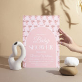 Invitation Elégante Coquette Bow rose C'est un Baby shower de