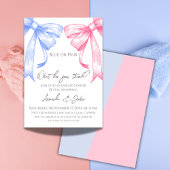 Invitation Élégante coquette Bows Blue Rose Genre Reveilla