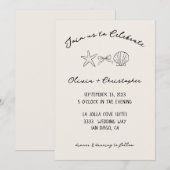 Invitation Elégante coquette coquette coquille et coquille (Devant / Derrière)