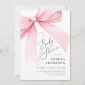 Invitation Élégante Coquette rose Baby shower de la corneille (Devant)