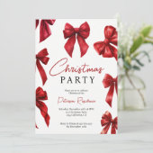 Invitation Élégante coquette rouge annonce Noël (Debout devant)