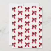 Invitation Élégante Coquette Rouge Bow Fête de Vacances (Dos)