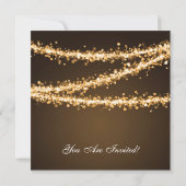 Invitation Élégante cordes d'or de Noël (Dos)