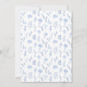 Invitation Elégante couleur bleu clair floral Douche nuptiale (Dos)