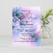 Invitation Elégante couleur bleu violet Rose Fête des mariées (Debout devant)