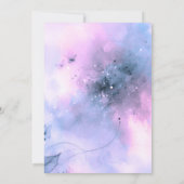 Invitation Elégante couleur bleu violet Rose Fête des mariées (Dos)