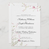 INVITATION ELÉGANTE COULEUR D'EAU FLORALE ABSTRAIT RSVP & MAR (Devant / Derrière)