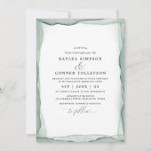 Invitation Elégante couleur Mariage Abstrait Sage Vert (Devant)