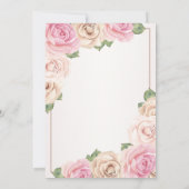 Invitation Elégante couleur or Rose Floral 95e anniversaire (Dos)