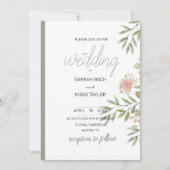 Invitation Elégante couleur orange Rose (Devant)