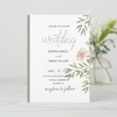 Invitation Elégante couleur orange Rose (Debout devant)