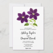 Invitation Elégante couleur rose aquarelle Mariage floral In (Devant)