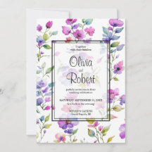 Elégante couleur rose violet fleur sauvage mariage