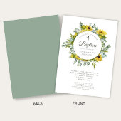 Invitation Élégante couronne de tournesol vert Sage