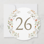 Invitation Élégante couronne Fleur sauvage d'automne Numéro d (Devant)