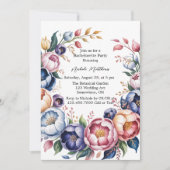 Invitation Élégante Couronne Florale Pour Bachelorette Party (Devant)