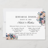 Invitation Élégante couronne Florale Pour Le Dîner De Répétit (Devant)